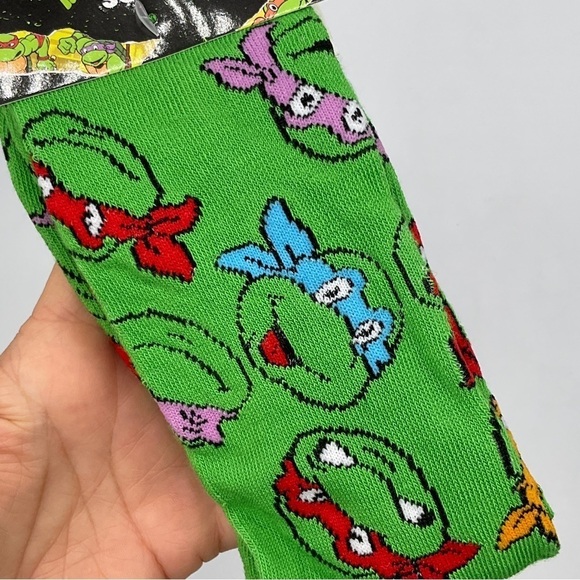 Socks TMNT Teenage Mutant Ninja Turtles Novelty Crew Crazy Fun Geek Print Unisex - Picture 3 of 4